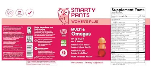 SmartyPants Women's Multivitamin Gummies - Improved Formula: Omega 3 (DHA/EPA), Methylfolate, CoQ10, Vitamin D3, C, Vitamin B12, B6, A, K & Zinc SmartyPants Au supplements