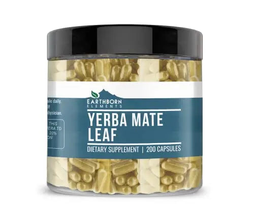 Earthborn Elements Yerba Mate Leaf 200 Capsules, Pure & Undiluted, No Additives Earthborn Elements Au supplements