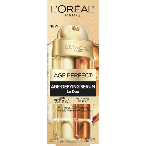 L'Oreal Paris Age Perfect Serum Le Duo, Brightening, Firming and Anti-Aging Serum for Face with Collagen Peptide