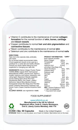 InfiniVit Marine Collagen Plus Blend Capsules - Hair Growth Enhancer with Enriched Vitamin C and Vitamin E InfiniVit Au supplements