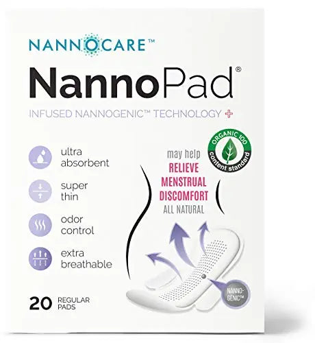 NannoPad Regular Pads for Women - Nannocare Certified Organic Cotton Pads - Pads with Wings NannoPad Au supplements