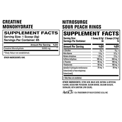 Jacked Factory Nitrosurge Pre-Workout in Sour Peach Rings & Creatine Monohydrate Jacked Factory Au supplements
