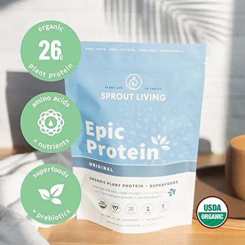 Sprout Living, Epic Protein, Plant Based Protein & Superfoods Powder, Original, Unflavored Sprout Living Au supplements