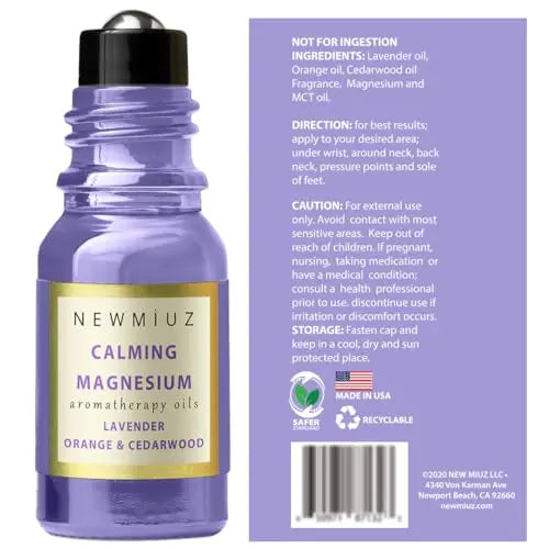 Calm Magnesium Roller Lavender Orange Cedarwood Essential Oil Roll On Calming Aromatherapy Self Care New Miuz Au supplements