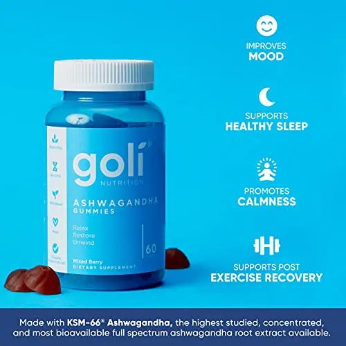 Goli Ashwagandha & Vitamin D Gummy 120 Count - Relax. Restore. Unwind Goli Au supplements