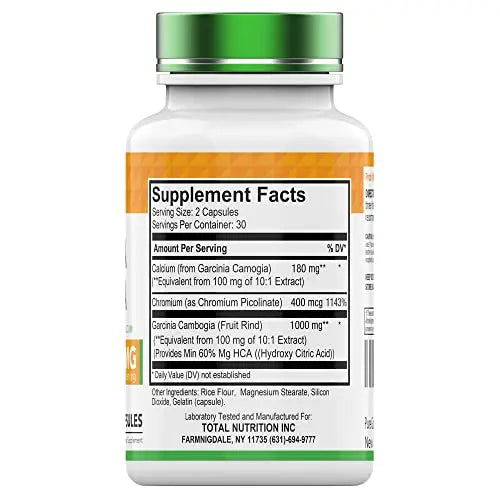 tnvitamins Garcinia Cambogia Extract Capsules (1000 MG x 60 Pills) with HCA & Chromium tnvitamins Au supplements