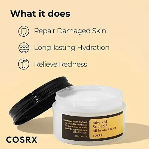 COSRX Snail Mucin 92% Moisturizer 3.52oz/ 100g, Daily Repair Face Gel COSRX Au supplements