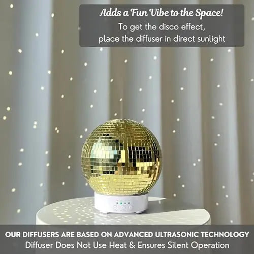 Disco Ball Diffuser Rotating - 300 ML Mirror Ball Oil Diffuser, Essential Oils Diffusers for Home SCANDINORDICA Au supplements