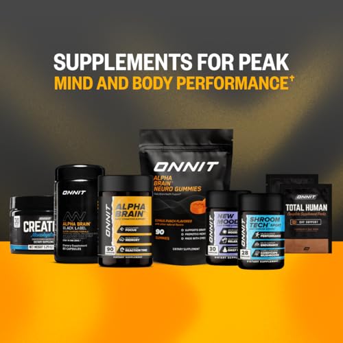 ONNIT Alpha Brain Nootropic Brain Supplement for Focus, Memory, Mental Clarity, Cognitive Support with L-Theanine and Vitamin B6, 30 Count Capsules
