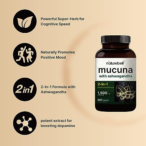 Mucuna Pruriens Capsules, Triple Strength 1500mg Per Serving, 2 in 1 Formula NatureBell Au supplements