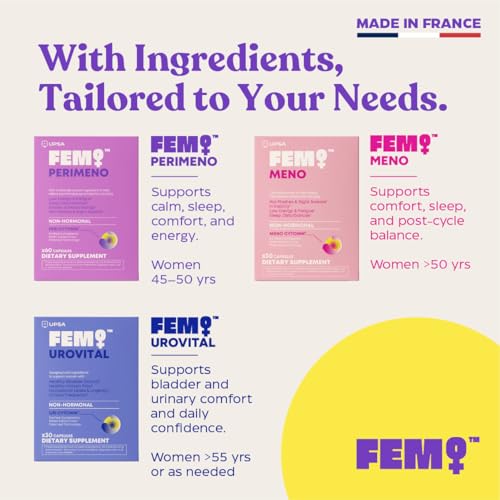 Upsa FEM Perimeno Perimenopause Supplements for Women - Non-Hormonal Pre-Menopause Support for Hot Flashes, Night Sweats, Mood, Sleep & Low Energy - 30 Capsules Upsa Au supplements