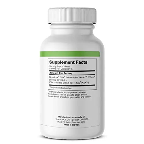 Graminex PollenAid Prostate Supplement: All Natural Prostate Support for Bladder Control & Urinary Tract Health, Rye Pollen Extract Made in USA, 90 Tablets (Pack of 2) Graminex Au supplements