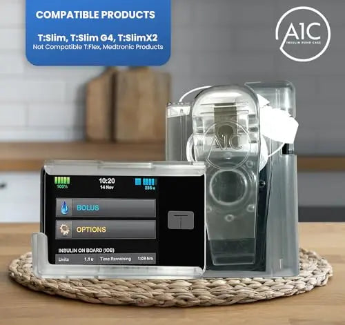 (2023-24 Model) A1C Pump Case, 360 Rotating Case for Tandem Tslim, t:Slim X2, t:Slim G4 PUG PROTECTIVE GEAR Au supplements