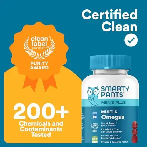 SmartyPants Men's Multivitamin Gummies - Improved Formula: Omega 3 (DHA/EPA), Methylfolate, Vitamin D3, C, Vitamin B12, B6, Vitamin A SmartyPants Au supplements