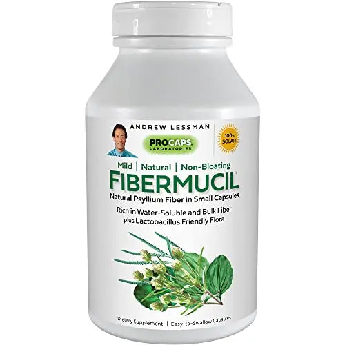 ANDREW LESSMAN Fibermucil 60 Capsules –Psyllium Husk Powder. Gently Promotes Regularity ANDREW LESSMAN Au supplements