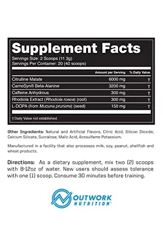 Outwork Nutrition Pre-Workout Supplement with Nootropics - Energy & Mental Focus Outwork Nutrition Au supplements