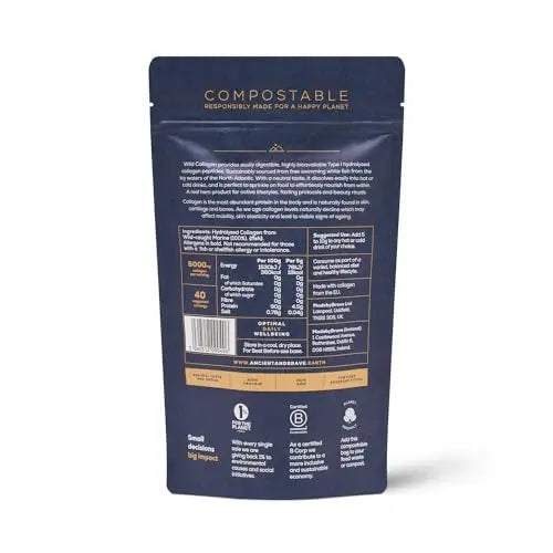 Ancient + Brave Wild Collagen 200g - Wild Caught Marine Collagen Powder - 100% Hydrolysed Collagen Peptides (Fish) Ancient + Brave Au supplements