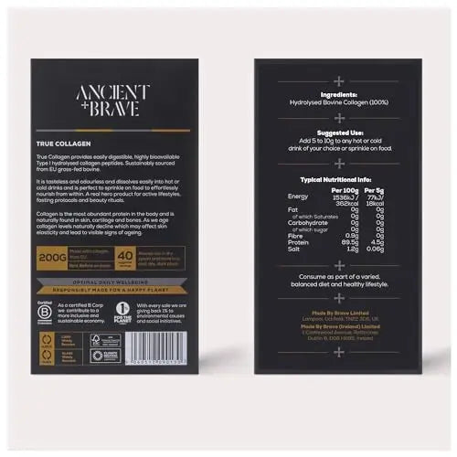 Ancient + Brave True Collagen 200g - Grass-Fed Bovine Collagen Powder - 100% Hydrolysed Collagen Peptides Ancient + Brave Au supplements
