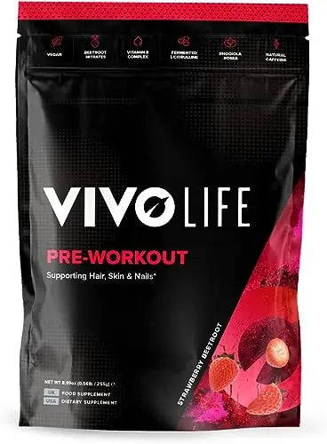 Vivo life - Pre-Workout Energy Drink Supplement, Improve Performance, Guarana Natural Vivo life Au supplements