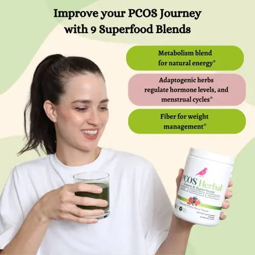 PCOS Herbal Green Superfood Probiotic Powder Mix: Hormonal Balance, Energy Boost PCOS Herbal Tea Au supplements