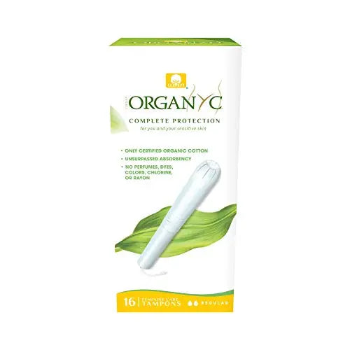 ORGANYC Hypoallergenic 100% Organic Cotton Internal Tampons with Applicator, REGULAR, 16-count Organyc Au supplements