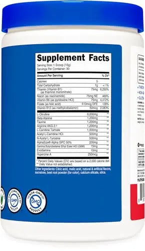 Nutricost Stim-Free Pre-Workout Powder Fruit Punch 30 Servings - Gluten Free, Non-GMO Nutricost Au supplements