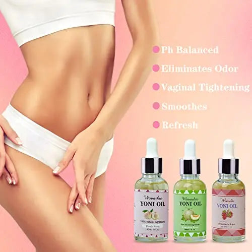 Yoni Oil for Women Set Of 3, 100% Natural Feminine Oil Intimate Deodorant for Women, Eliminates Odor Wovarkie Au supplements