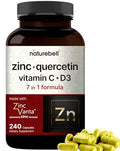 NatureBell Zinc Quercetin with Vitamin C & D3, 240 Capsules | Quercetin 1,000mg, 4 in 1 Zinc 50mg, Vitamin C 250mg, Vitamin D3 5,000 IU – ZincVanta Advanced Immune Defense & Lung Support NatureBell Au supplements