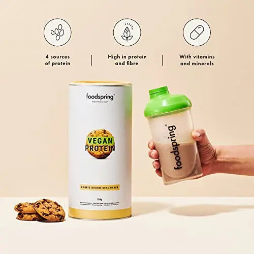 foodspring Vegan Protein Cookie Dough - 21g Protein per Shake to Build Muscle, B12, B6, folic Acid foodspring Au supplements