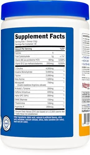Nutricost Pre-C Pre-Workout Complex with Creatine (Peach Mango | 30 Servings) Powder Nutricost Au supplements