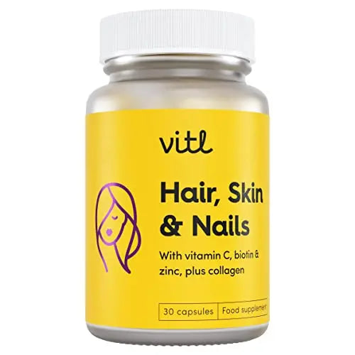 VITL Hair, Skin & Nails + Collagen, A dose of Classic Complexion Heroes Such as Collagen, Vitamin E, Biotin and Zinc | 30 Capsules VITL Au supplements