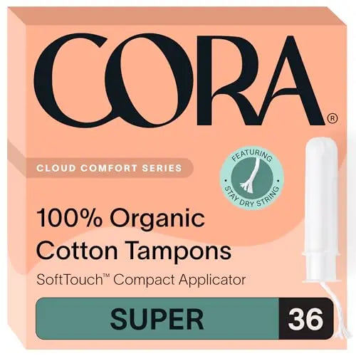 Cora Organic Applicator Tampons | Super Absorbency | 100% Organic Cotton, Unscented Cora Au supplements
