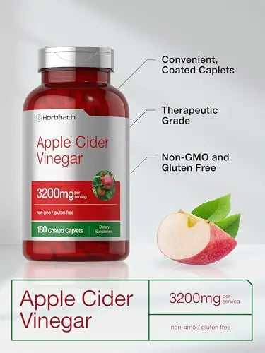 Apple Cider Vinegar Tablets 3200mg | 180 Pills | Vegetarian, Non-GMO & Gluten Free Supplement Horbäach Au supplements
