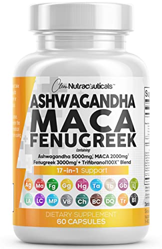 Ashwagandha 5000mg Maca Root 2000mg Fenugreek 3000mg Suppleme Clean Nutraceuticals Au supplements