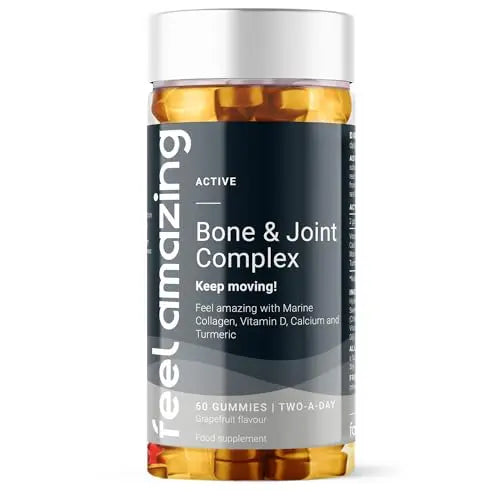 Feel Amazing Bone & Joint Complex Gummies - with Calcium, Vitamin D3 & Marine Collagen - 60 Grapefruit-Flavored Gummies - 30-Day Supply (1) Feel Amazing Au supplements