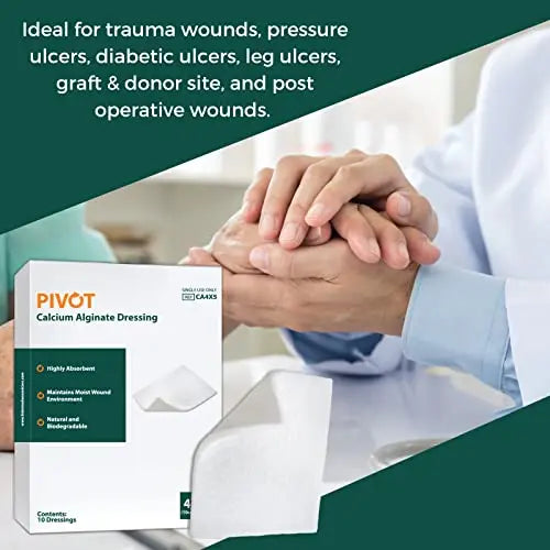 Pivot Calcium Alginate Wound Dressing – All-Natural First Aid | 4x5 Dressin LMP LINKS MEDICAL PRODUCTS INC. Au supplements