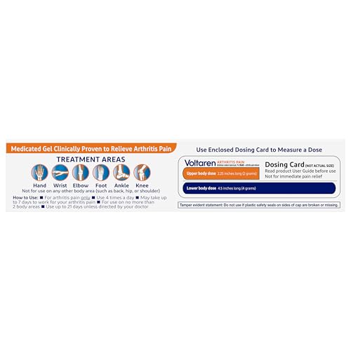 Voltaren Arthritis Pain Relief Gel, Diclofenac Sodium, 1% (NSAID), Clinically Proven Powerful Pain Reliever with Easy Open Flip Top Cap, No Prescription Needed, 5.3oz Voltaren Au supplements