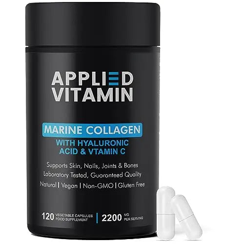 Applied vitamin Marine Collagen Capsules 2000mg-Enhance with Hyaluronic Acid, Zinc, Vitamin C & Biotin 120 Applied Vitamin Au supplements