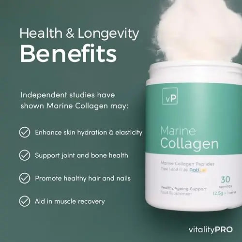 Marine Collagen 375g - 12.5g x 30 Servings - Naticol® Type 1 and 3 - Vitality Pro Hydrolysed Collagen vP Vitality Pro Au supplements