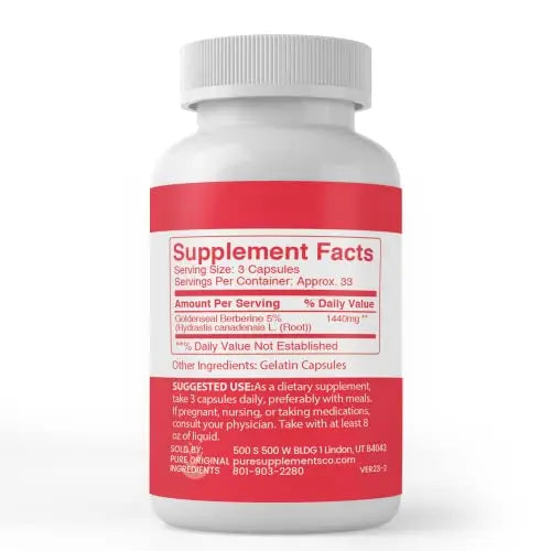 Pure Original Ingredients Berberine, (100 Capsules) Always Pure, No Additives Or Fillers PURE ORIGINAL INGREDIENTS Au supplements