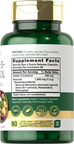 Carlyle Indole-3-Carbinol (I3C) 400mg | 120 Capsules | Advanced Formula Carlyle Au supplements