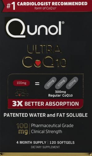 Qunol Ultra CoQ10 100mg, 3x Better Absorption, Patented Water and Fat Soluble Natural Supplement Form of Coenzyme Q10