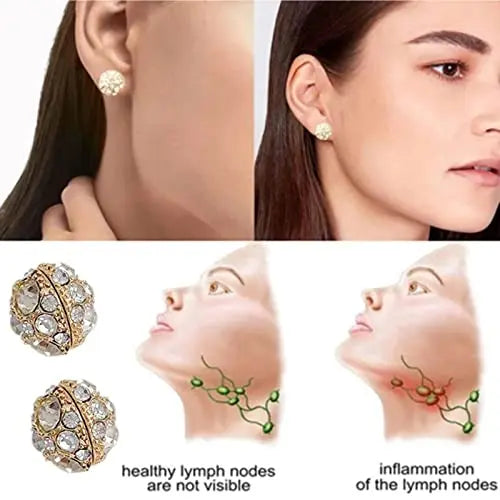 Dorina Ear Acupressure Magnetherapy Detoxi Earrings Set,Magnetic Lymphatic Cubic Zirconia Atiptu Au supplements