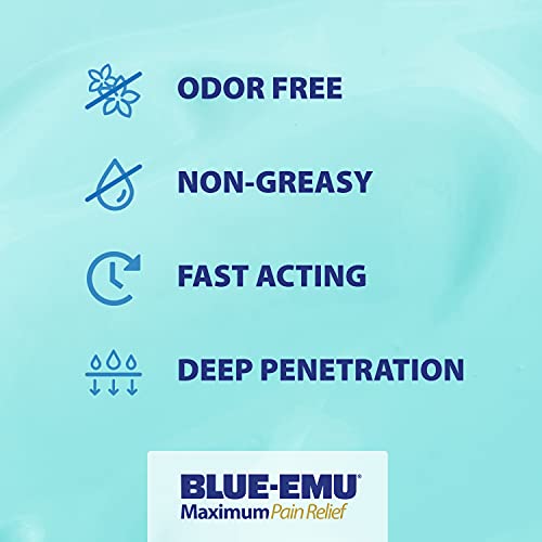 BLUE-EMU Maximum Pain Relief Cream for Arthritis, Muscle, & Joint Aches, 3 Oz, 1 Pack BLUE-EMU Au supplements