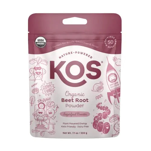 KOS Organic Beet Root Powder, USDA Certified - Natural Nitric Oxide Booster, Superfood KOS Au supplements