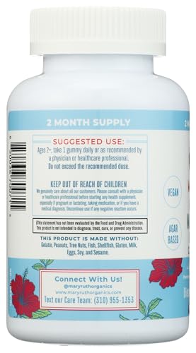 Kids Magnesium Citrate Gummies by MaryRuth's | 2 Month Supply | Sugar Free | Calm Magnesium Gummies for Kids 2+ | Bone Health | Calcium Absorption