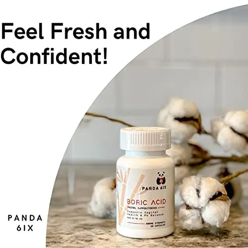 Panda 6ix Boric Acid Vaginal Suppositories 30 Capsules, 600mg Made in The USA- Feminine Health Support Panda 6ix Au supplements