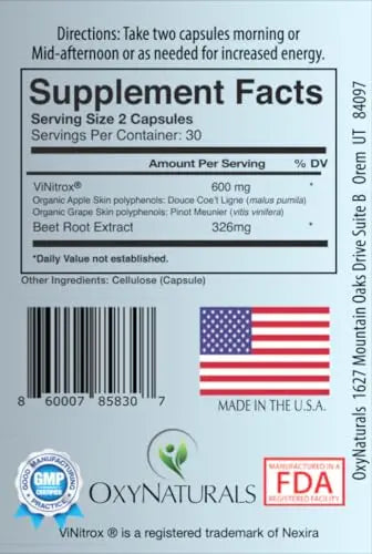 OxyBoost with ViNitrox - Nitric Oxide Supplement for Blood Pressure Support, Heart Health OxyNaturals Au supplements