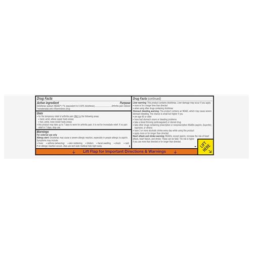 Voltaren Arthritis Pain Relief Gel, Diclofenac Sodium, 1% (NSAID), Clinically Proven Powerful Pain Reliever with Easy Open Flip Top Cap, No Prescription Needed, 5.3oz Voltaren Au supplements
