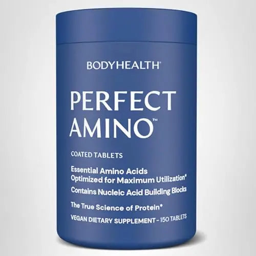 BodyHealth PerfectAmino (150 ct) Easy to Swallow Tablets, Essential Amino Acids Supplement with BCAAs, Vegan Protein for Pre/Post Workout & Muscle Recovery with Lysine BodyHealth Au supplements